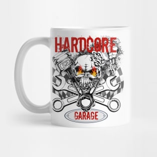 Hardcore Garage - Skull Crossed Wrenches and Pistons Mug